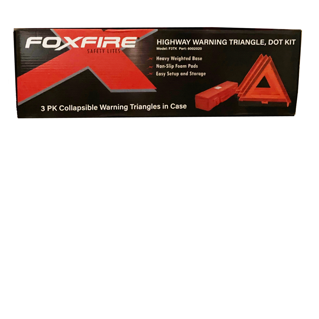 DOT-Approved Warning Triangles – 3-Pack – Case Pack of 12