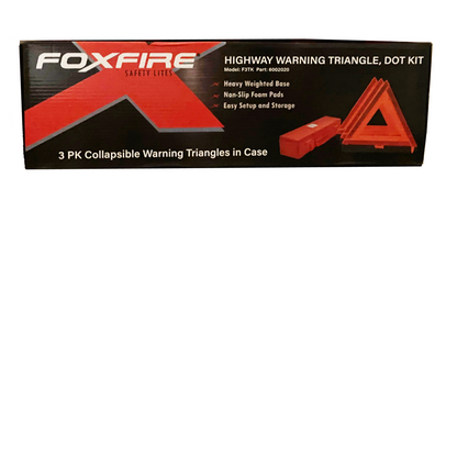DOT-Approved Warning Triangles – 3-Pack – Case Pack of 12