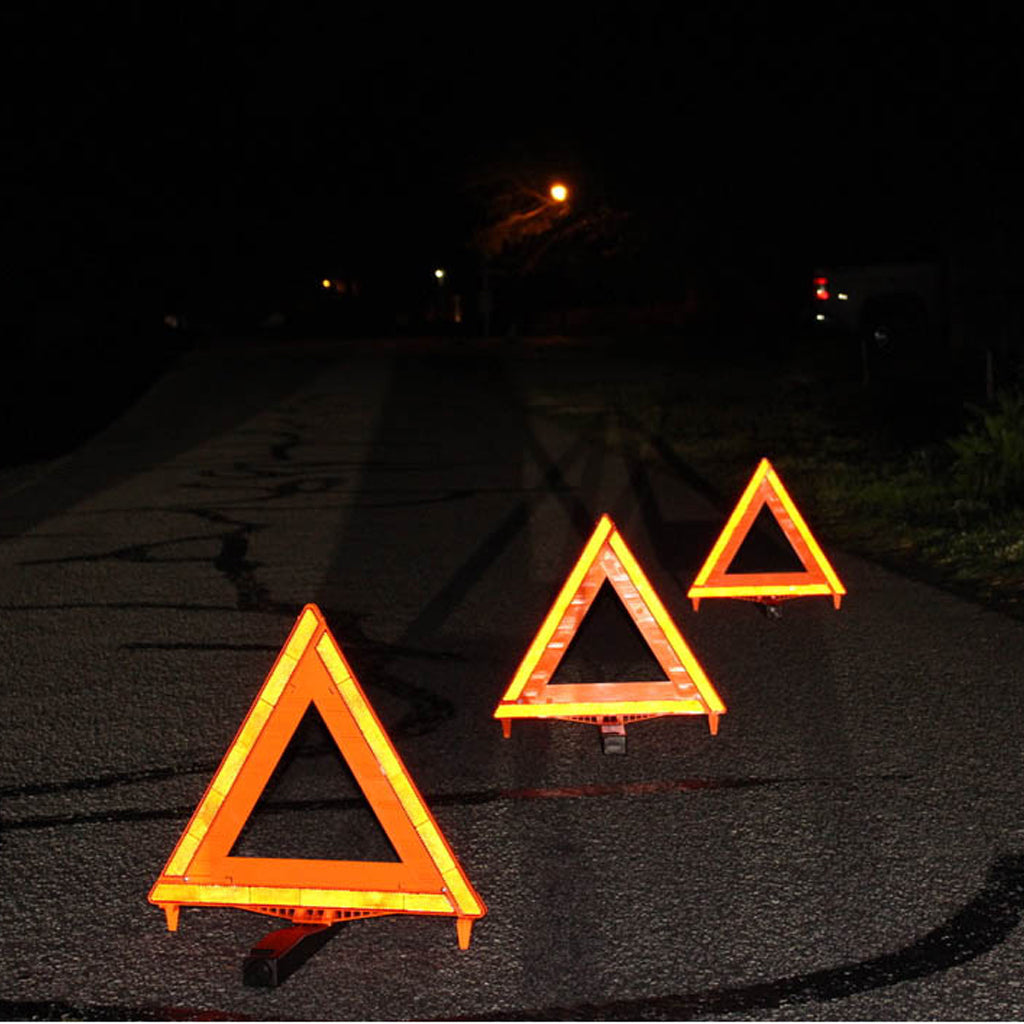 DOT-Approved Warning Triangles – 3-Pack – Case Pack of 12